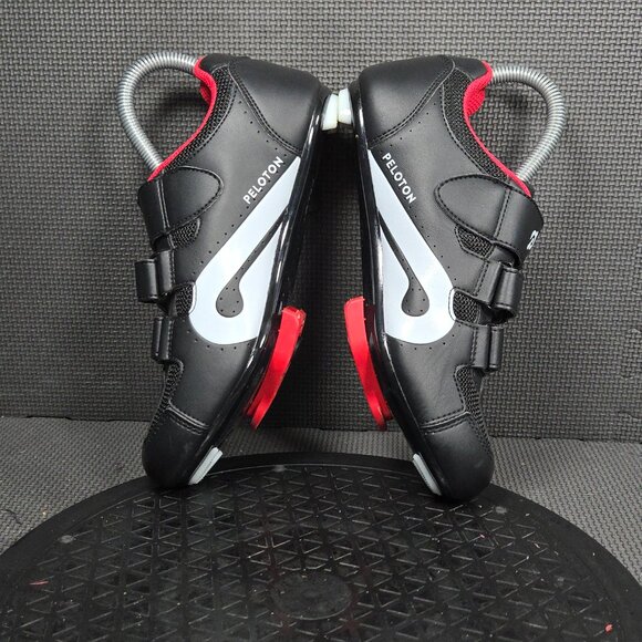 Peloton Cycling Shoes Womens Sz 38 EU 7 US Black Red Classic Athletic Training - Picture 5 of 10